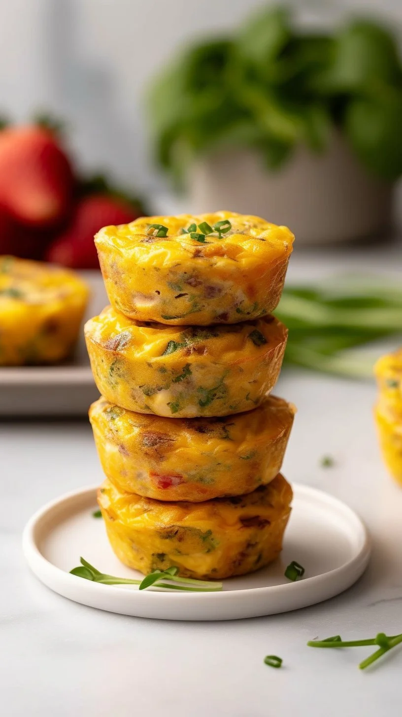 Delicious Keto Egg Muffins baked in a muffin tin, perfect for a low-carb breakfast.