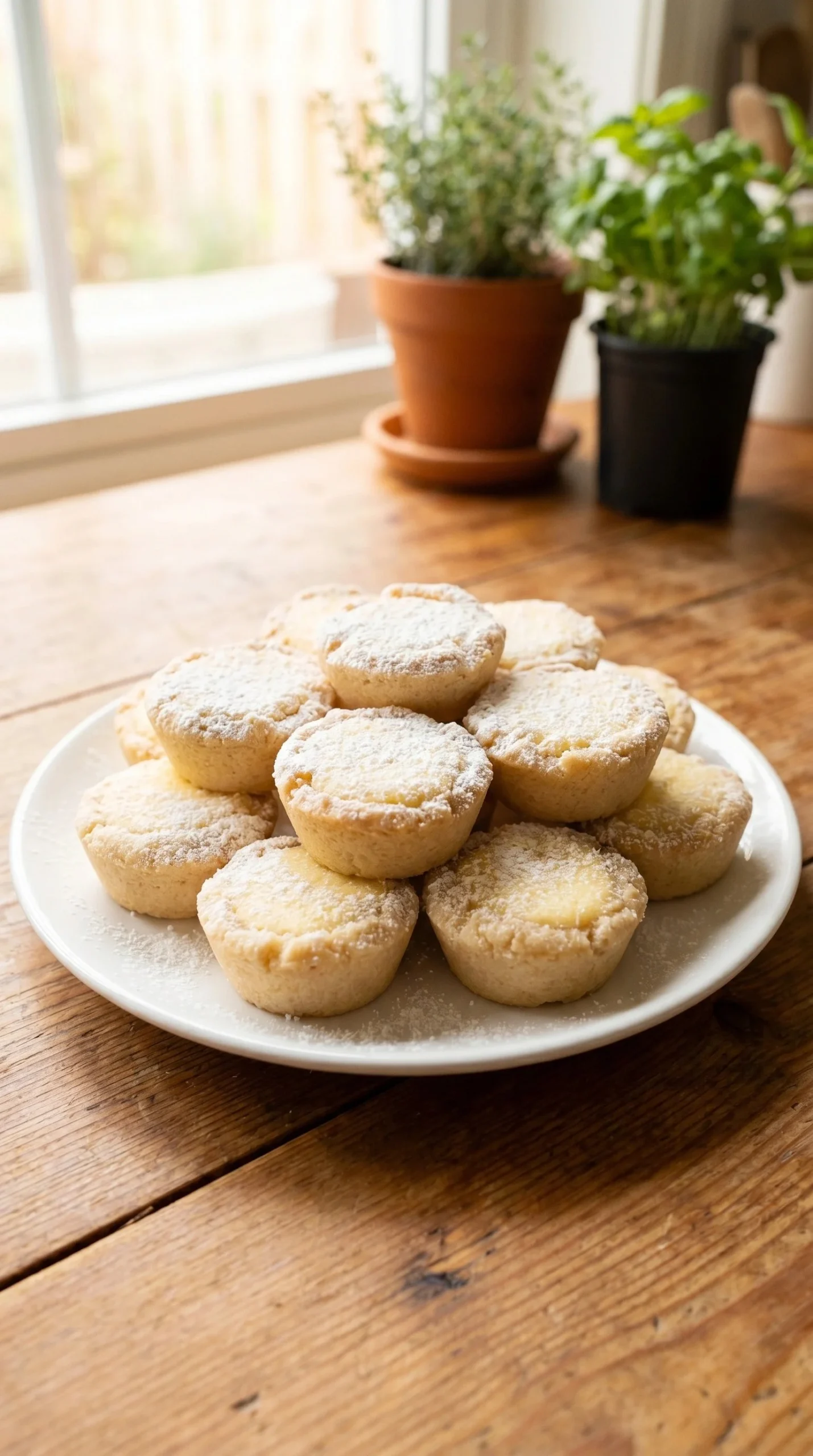 Keto Lemon Bar Cookies on a white plate garnished with lemon slices.