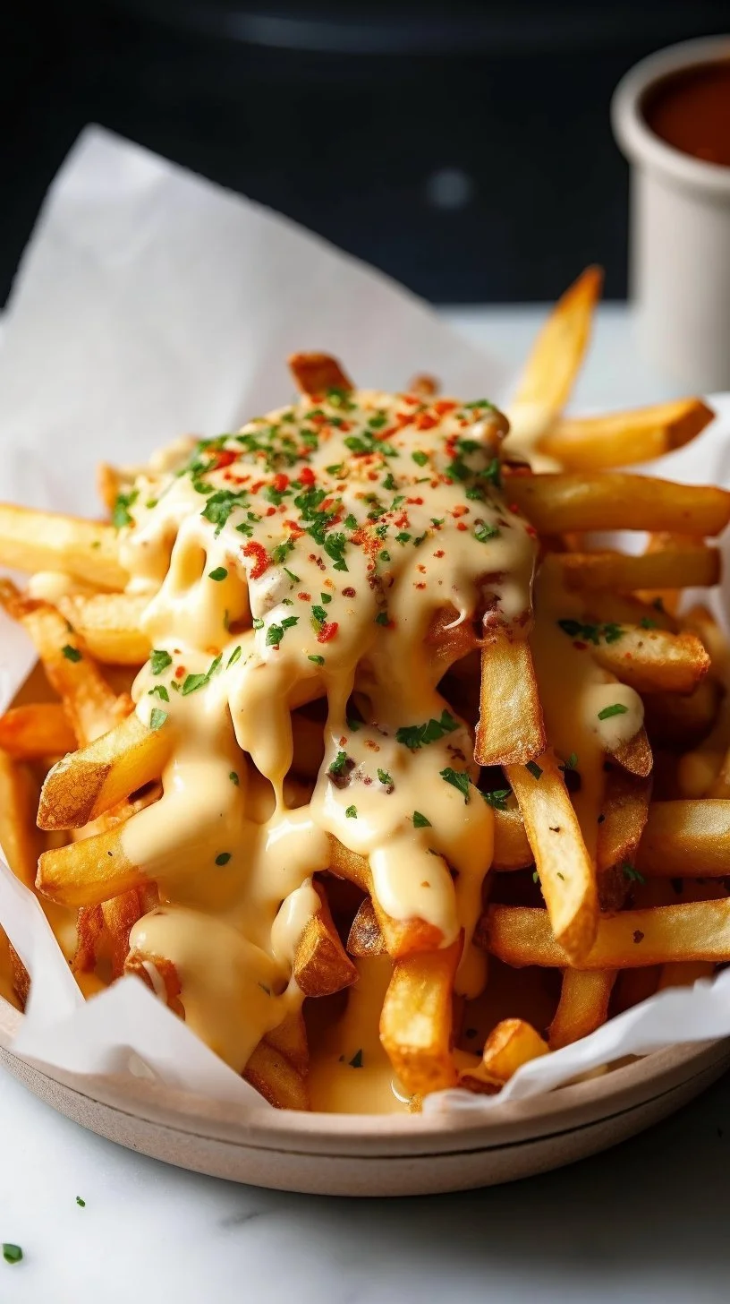 Delicious Louisiana Voodoo Fries served with vibrant sauces and toppings