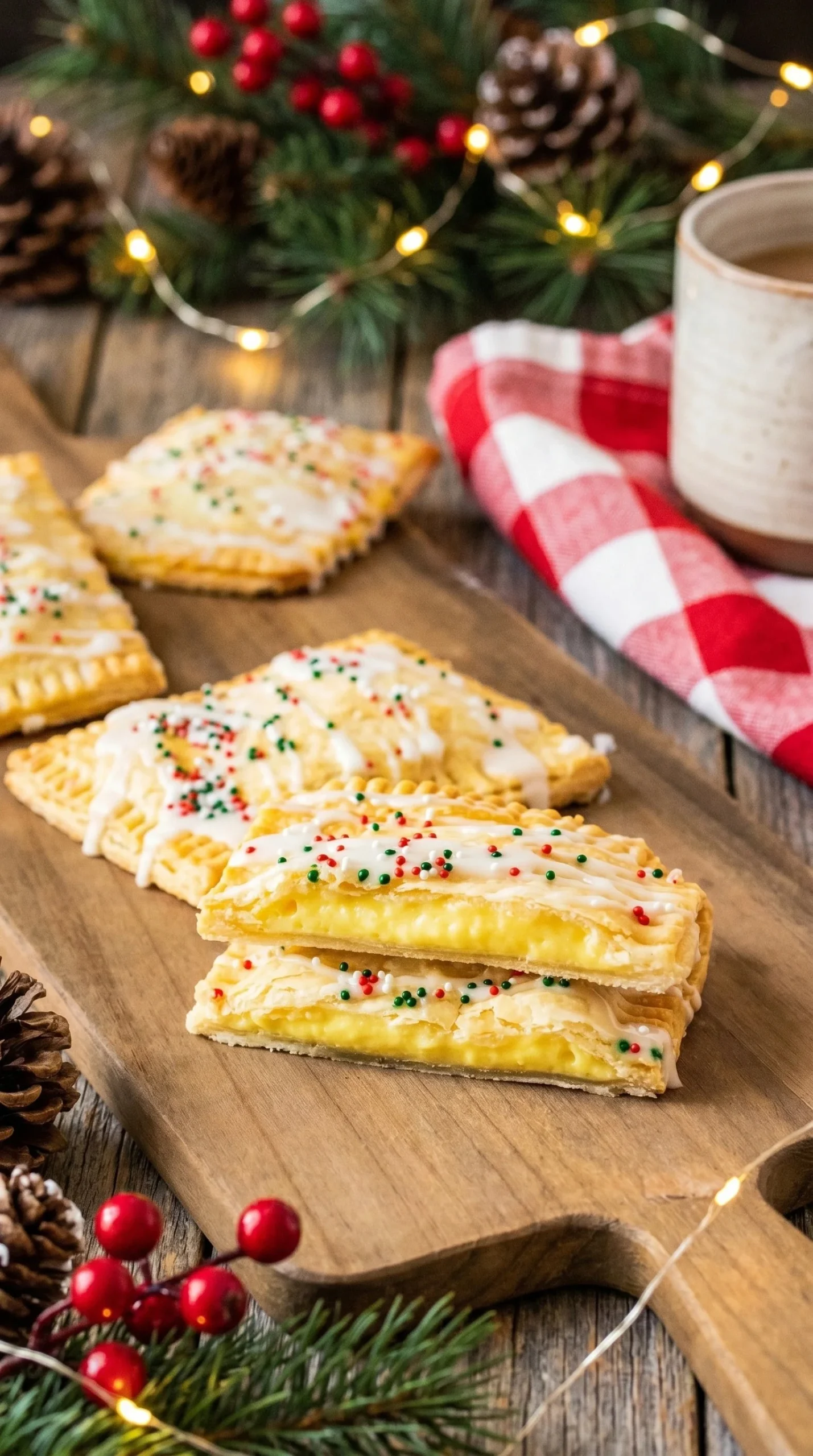 McDonald's Holiday Pie in festive packaging ready to enjoy.