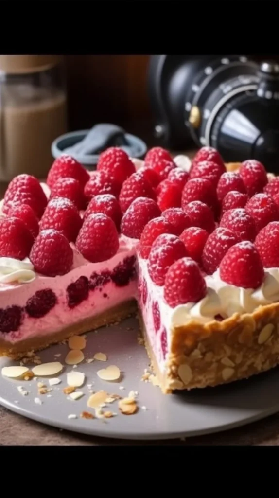 Delicious Raspberry Tart topped with creamy Philadelphia cheese