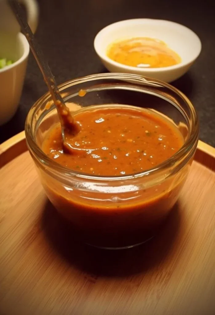Delicious spicy mayonnaise dip served in a bowl with snacks.