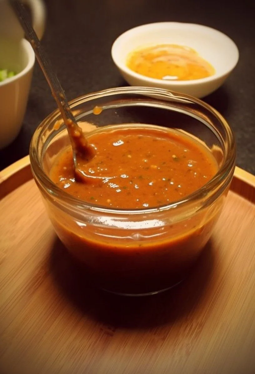 Delicious spicy mayonnaise dip served in a bowl with snacks.