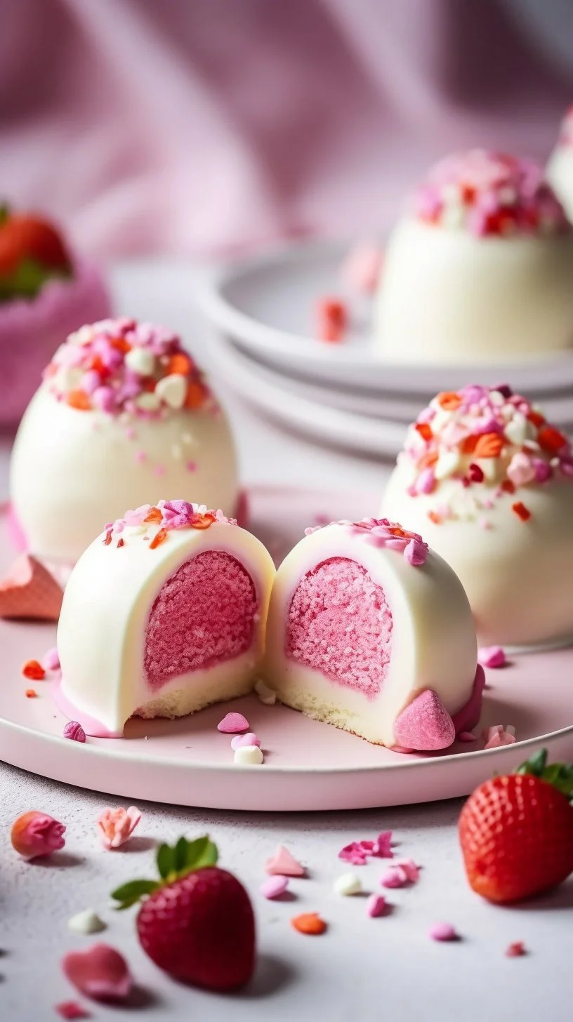 Strawberry Shortcake Easter Egg Bombs decorated for a festive spring celebration.