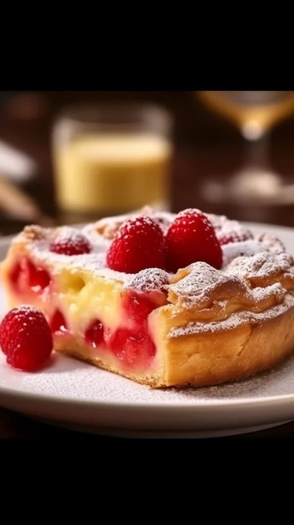 Strawberry tart topped with lemon cream and fresh strawberries