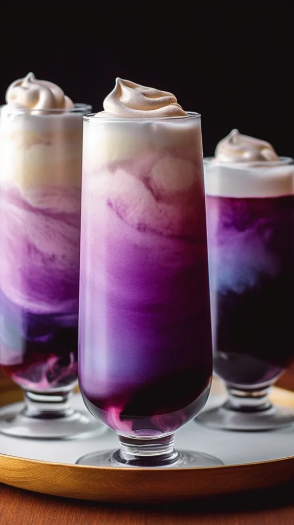 Sugar-Free Blueberry Italian Cream Soda with fresh blueberries and cream