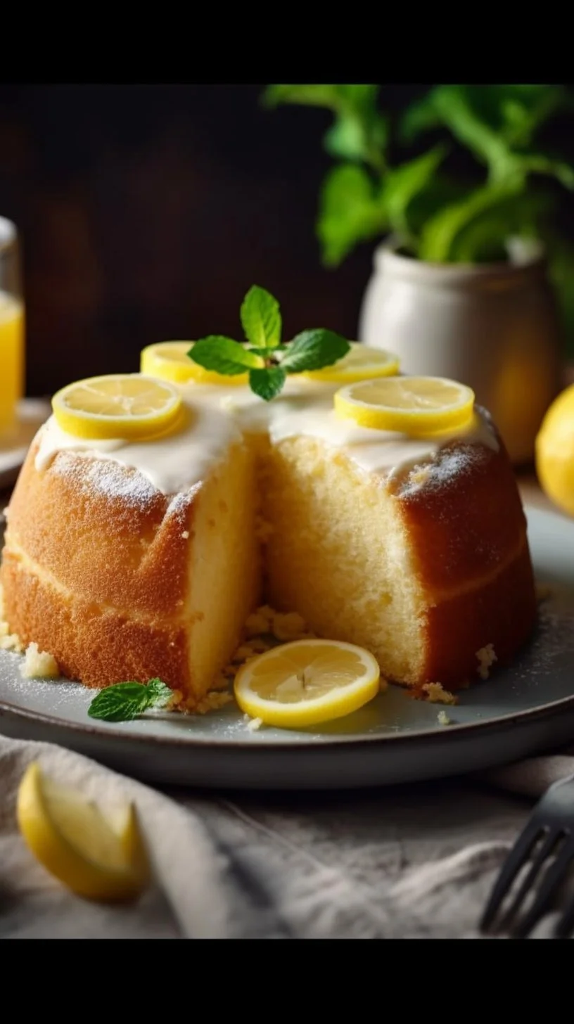 Sugar-free lemon yogurt cake, soft and fresh dessert option