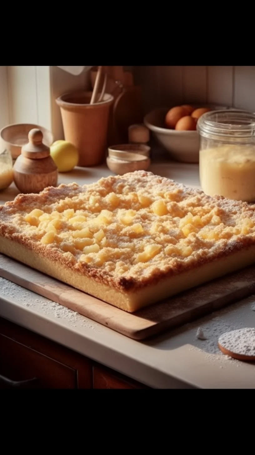Delicious vanilla pudding drizzle cake with a creamy glaze