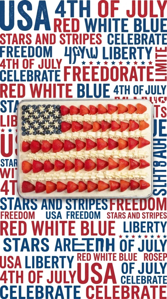 Delicious American Flag Cake decorated for a patriotic celebration