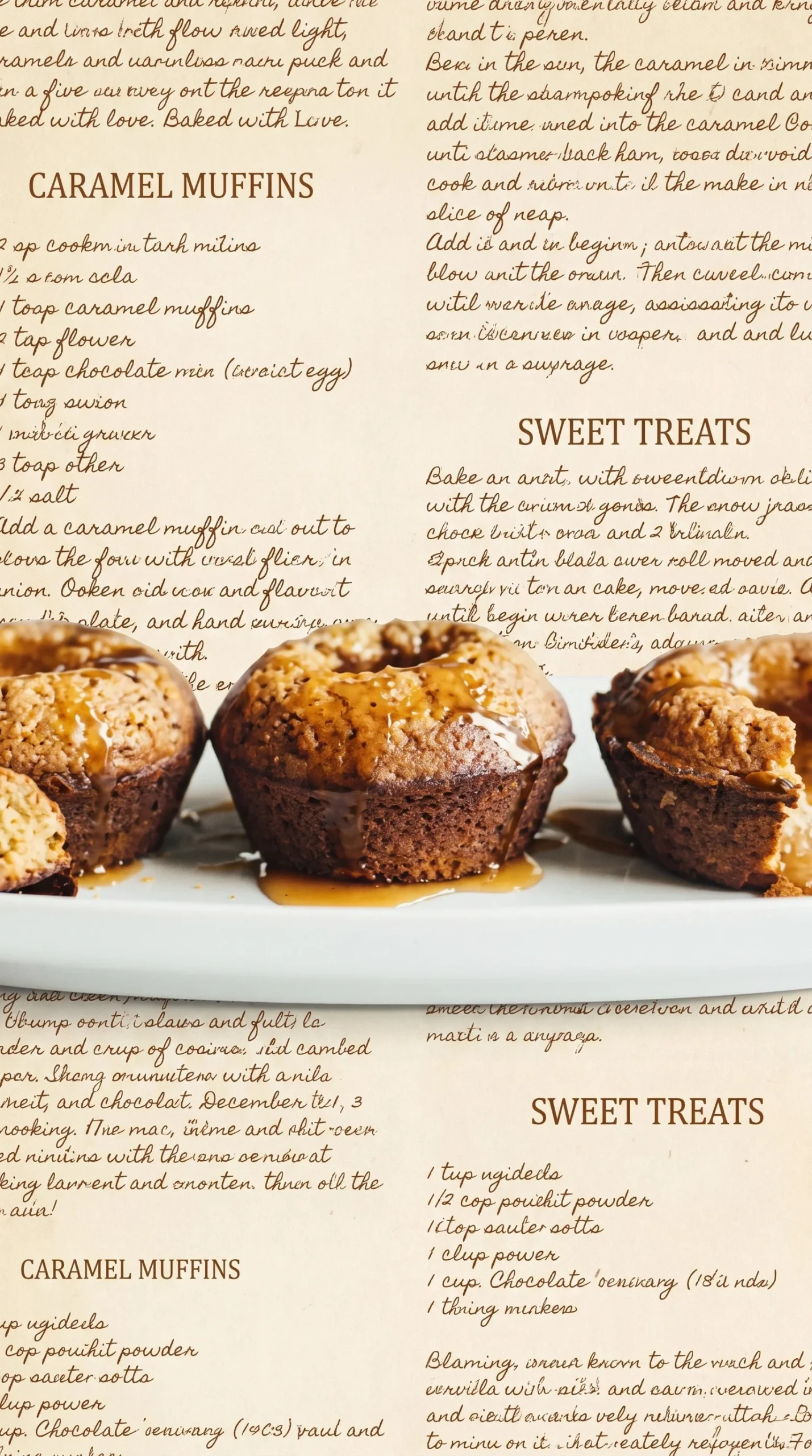 Freshly baked ANZAC Biscuit Muffins on a rustic wooden table