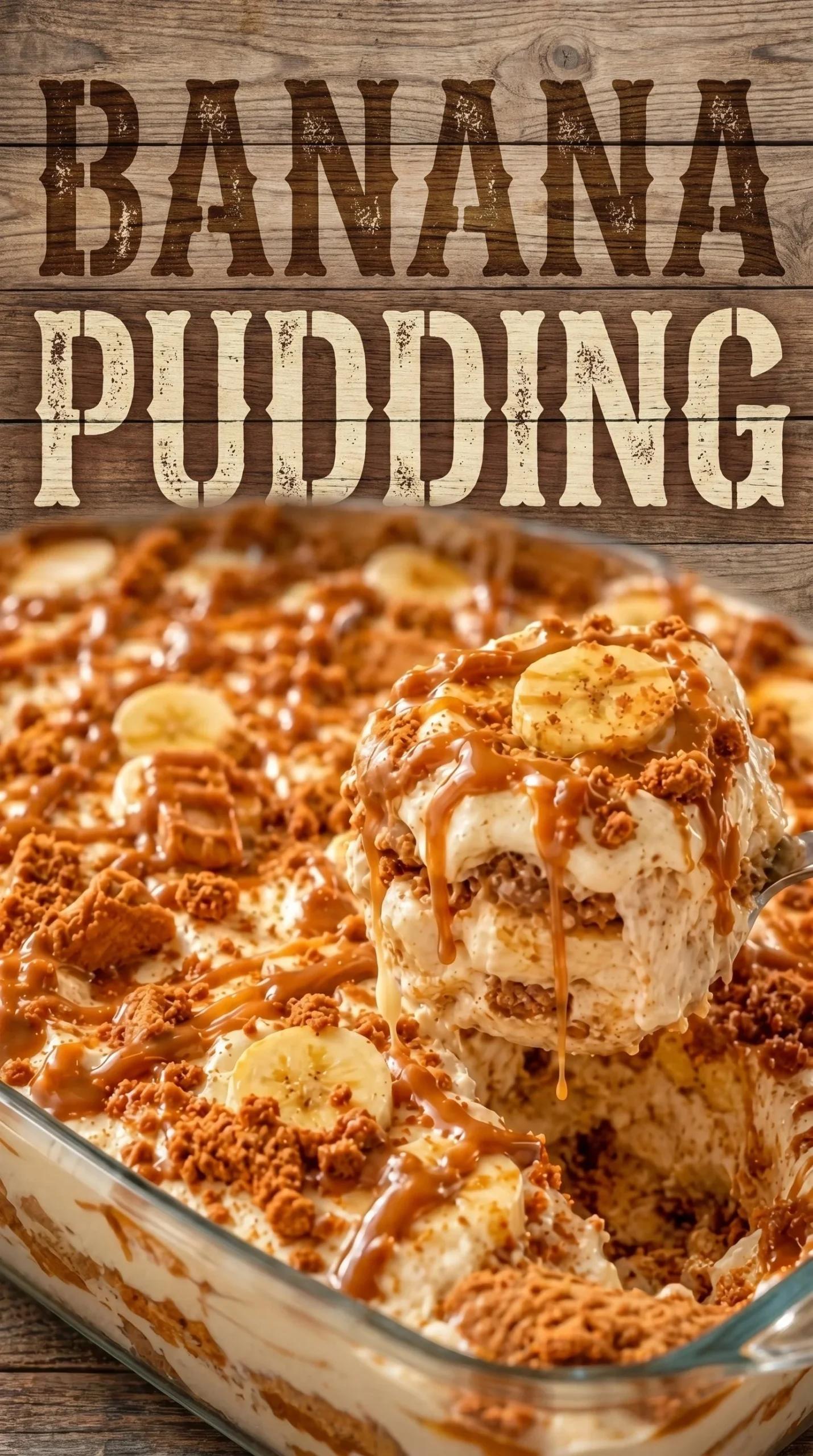 Delicious Biscoff Banana Pudding with layers of bananas and Biscoff cookies