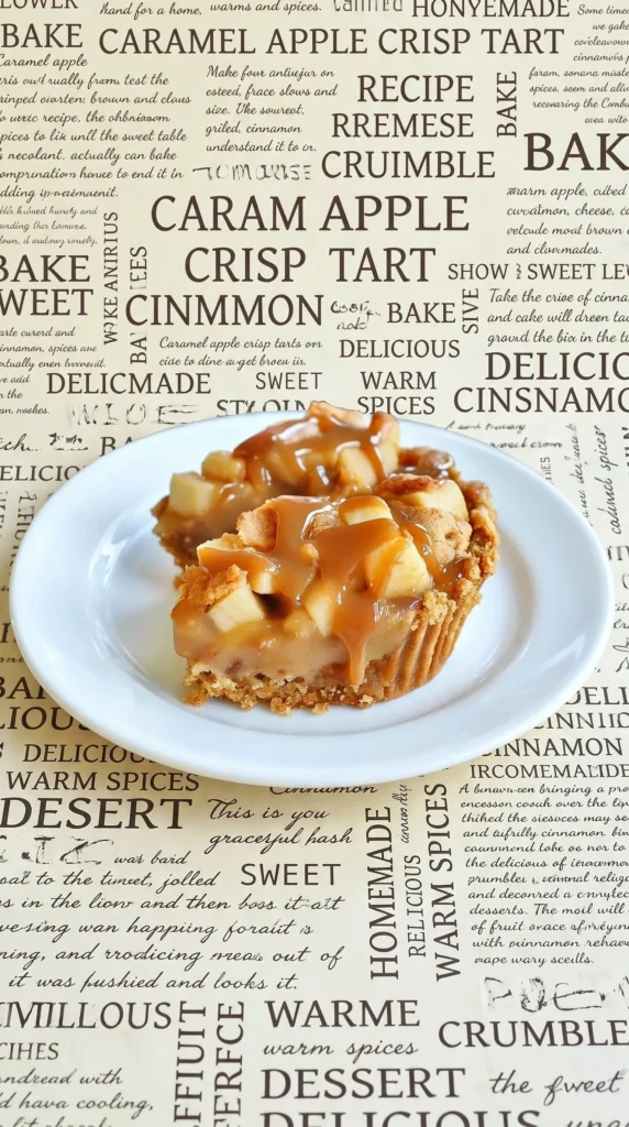 Delicious caramel apple pie cookie cups served on a plate