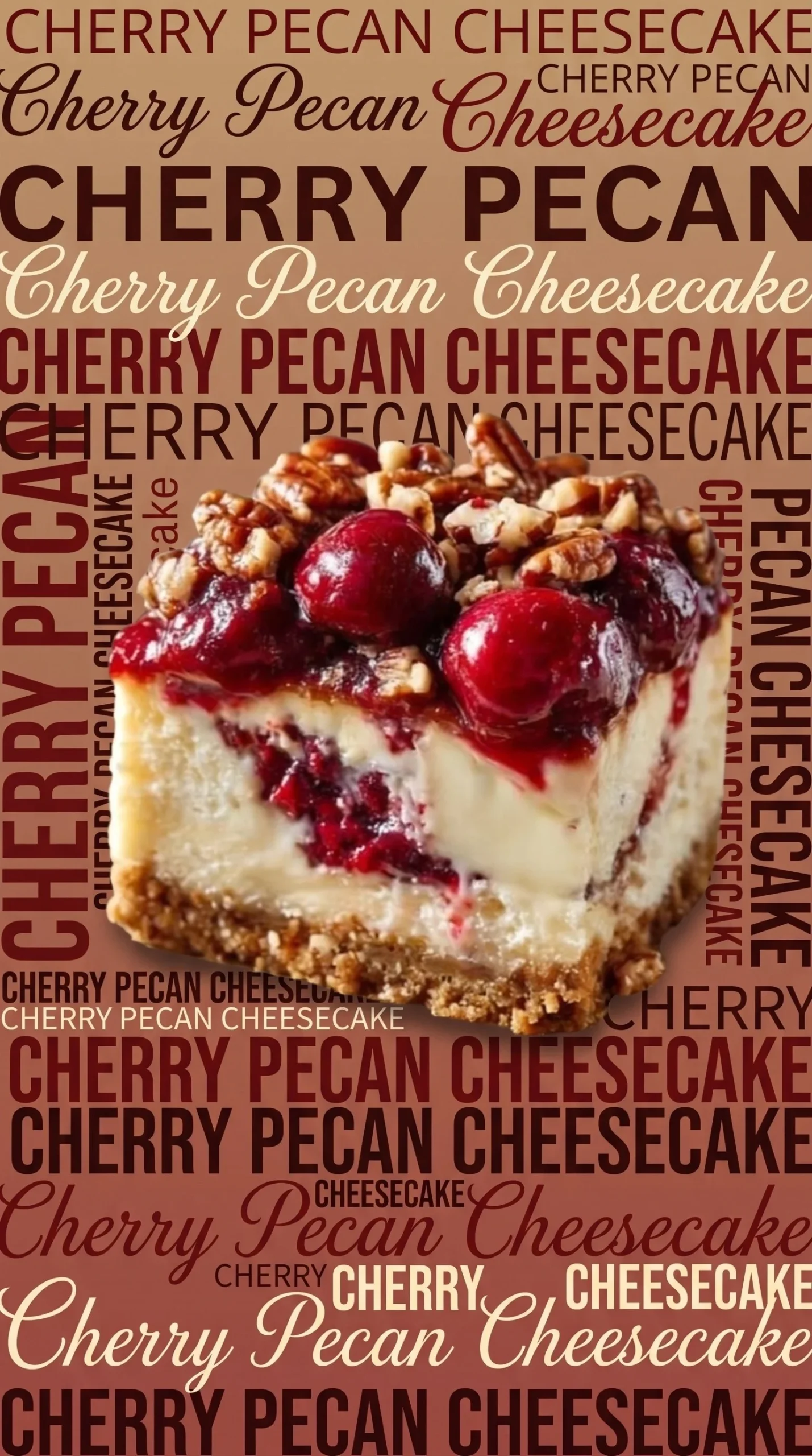 Delicious Cherry Pecan Cheesecake Lush topped with cherries and pecans