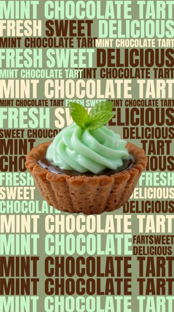 Decadent chocolate mint tarts garnished with fresh mint leaves.