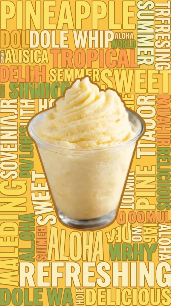 A delightful serving of Disney Dole Whip, a popular pineapple soft serve treat.