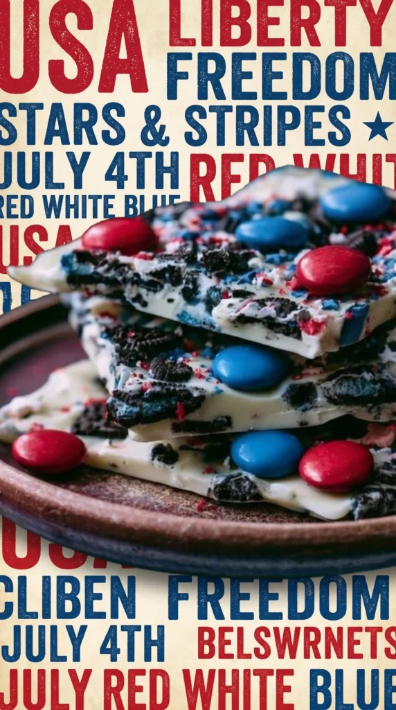 Red, white & blue Oreo bark, a fun no bake cookie treat