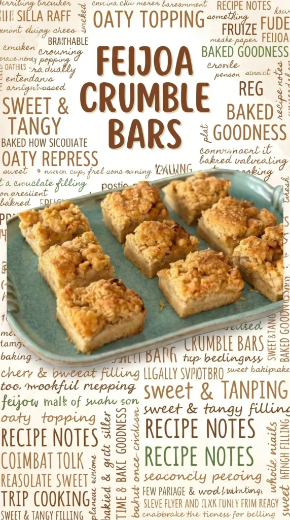 Delicious Feijoa Apple Crumble Slice served on a plate