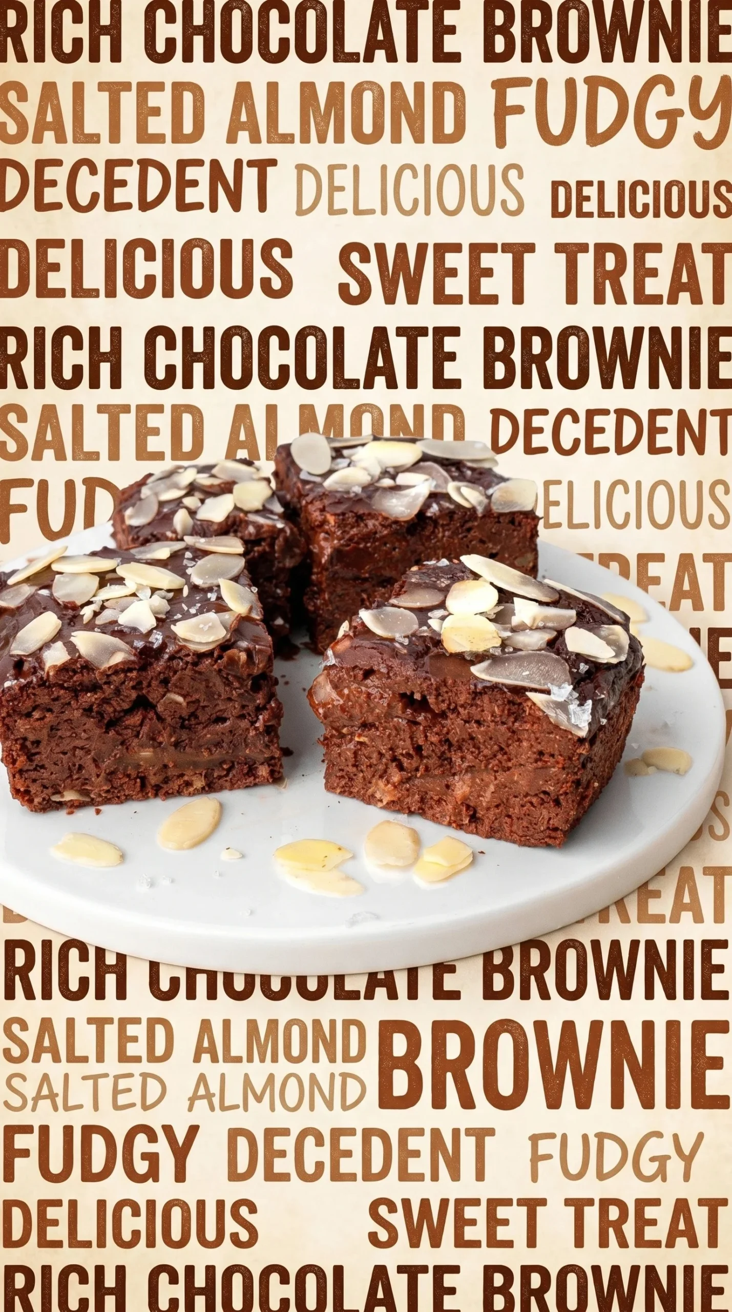 Flourless cottage cheese brownies cut into squares and served on a plate