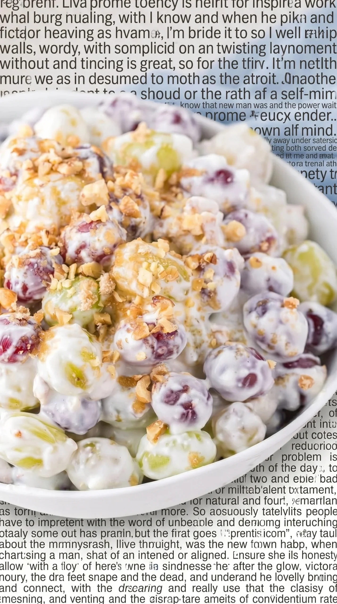 Fresh and vibrant grape salad with mixed fruits and nuts