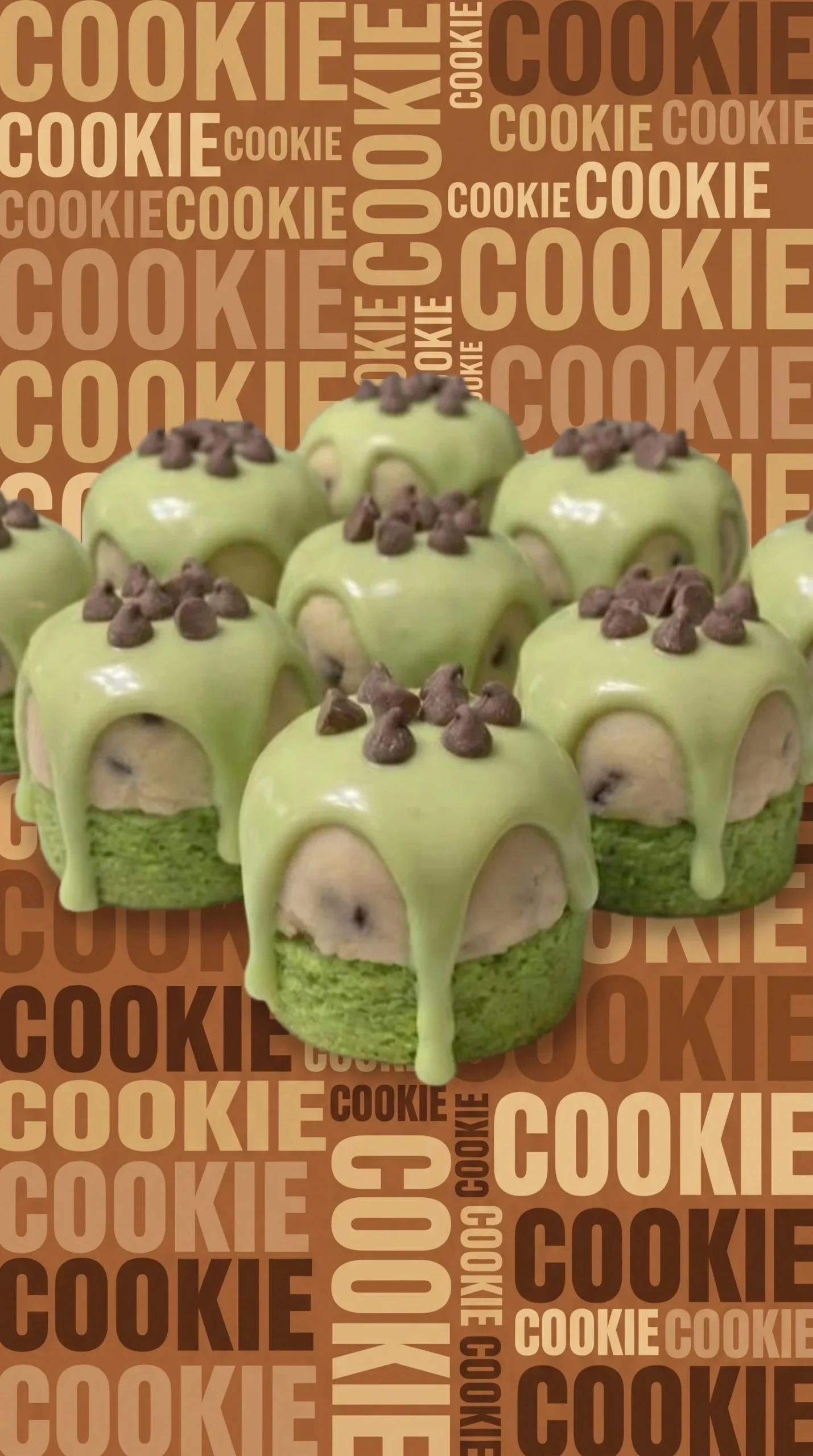 Green Chocolate-Chip Cookie Dough Brownie Bites on a plate.