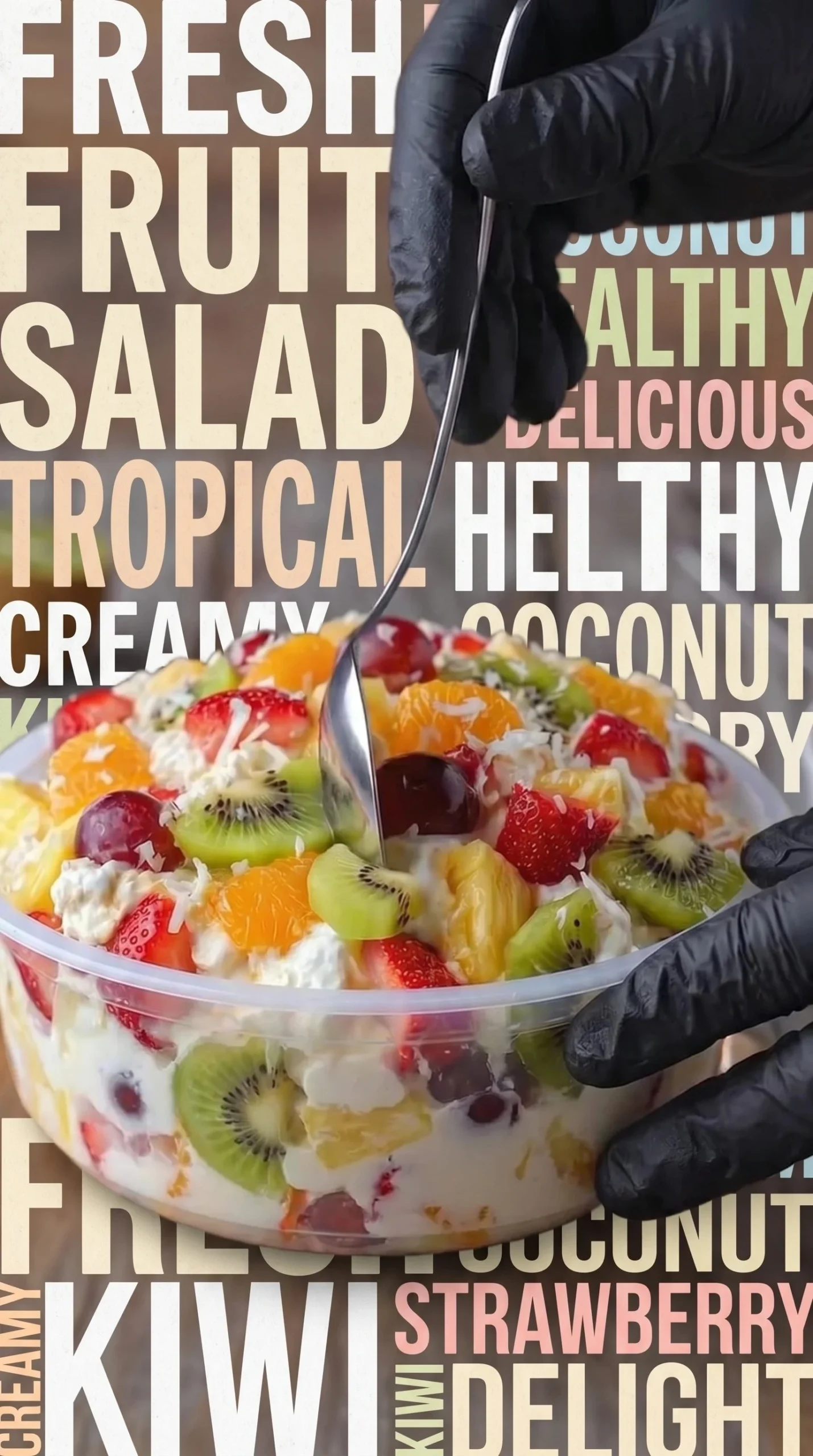 Delicious Hawaiian Cheesecake Salad with tropical fruits and creamy filling.