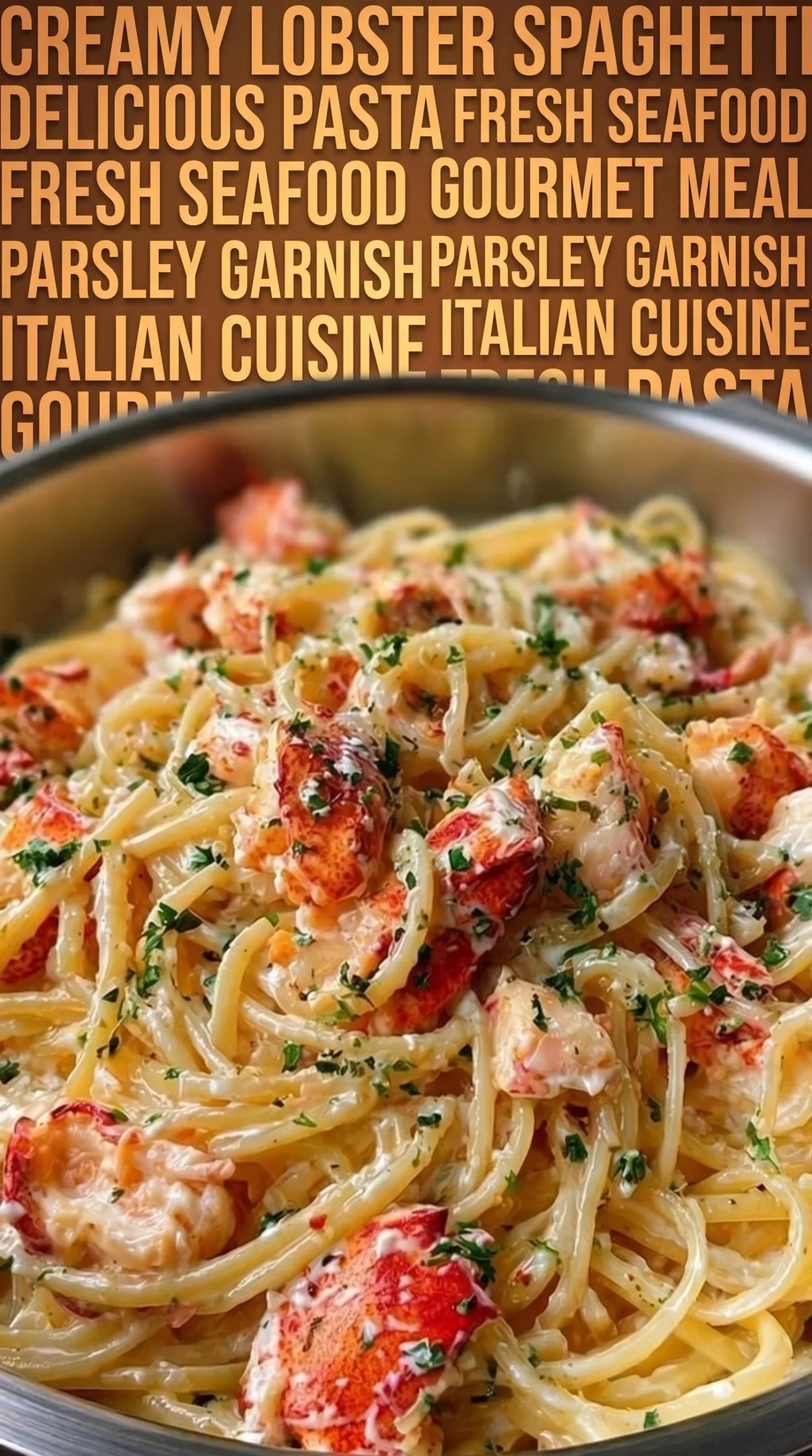 Delicious homemade creamy Lobster Alfredo pasta served in a bowl.