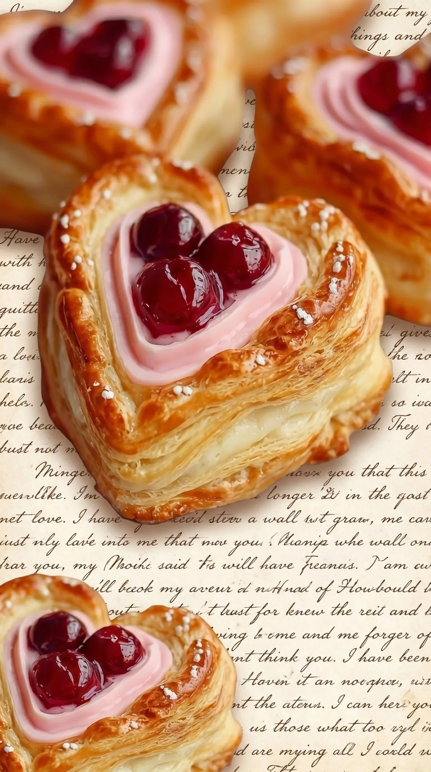 Leafy Hearts Pink Cream Cherries, a delicious treat with vibrant colors and flavor.