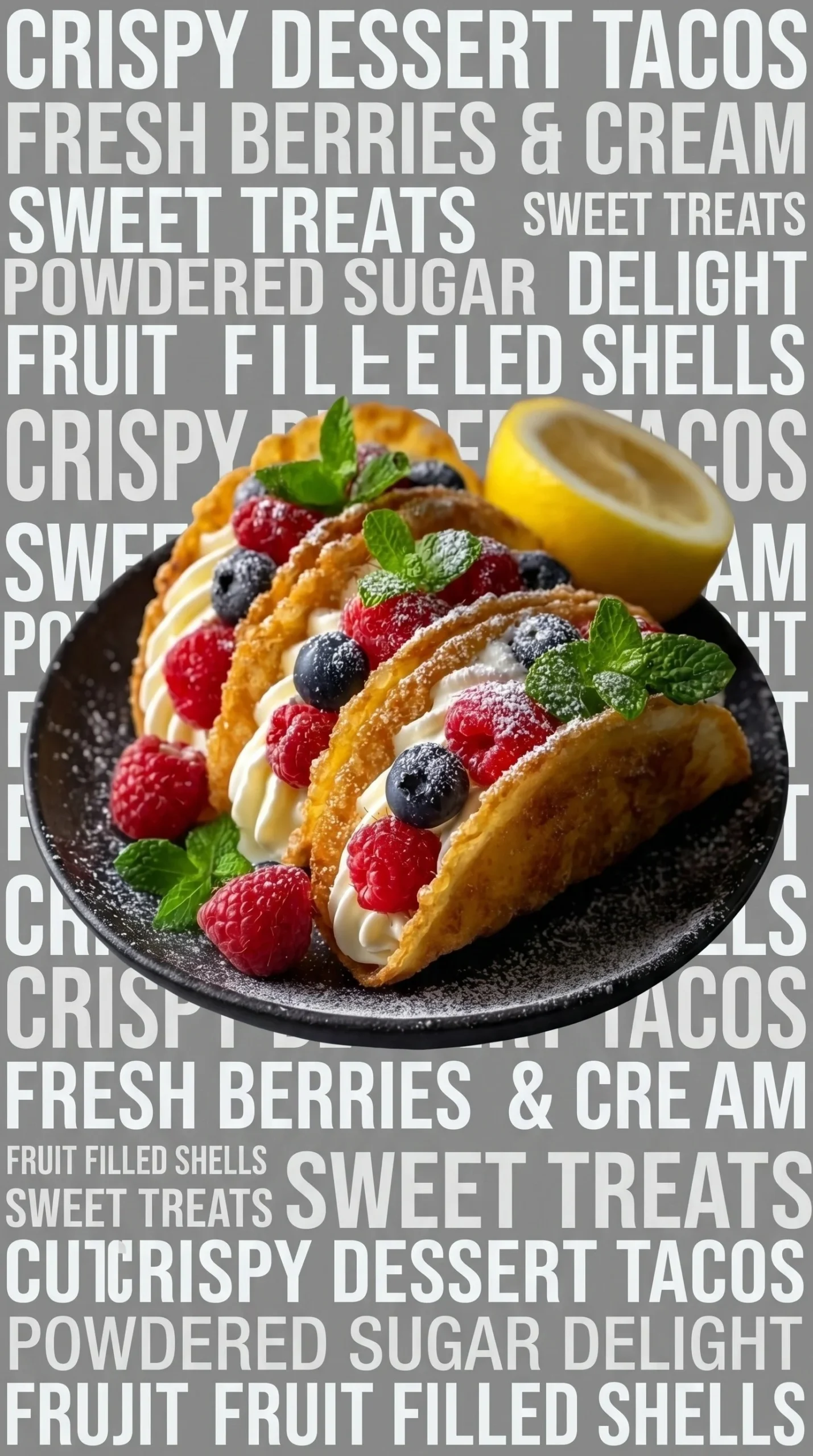 Delicious lemon berry cheesecake tacos served on a plate.