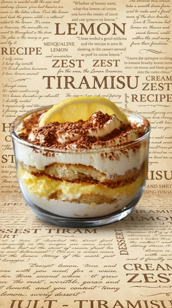 Delicious Lemon Tiramisu dessert layered with lemon cream and ladyfingers