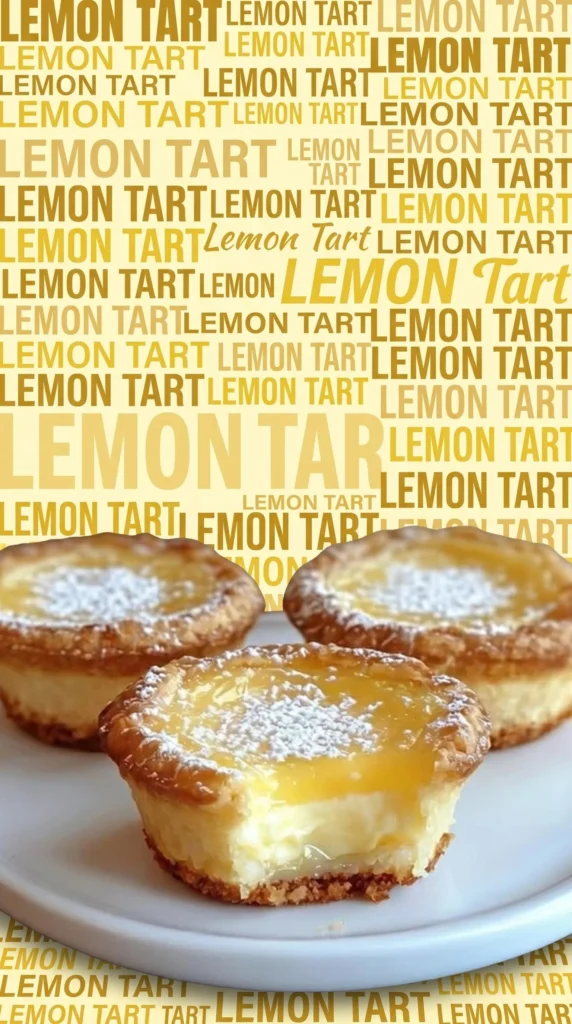 Plate of delicious mini lemon tarts with a zesty filling and whipped cream topping