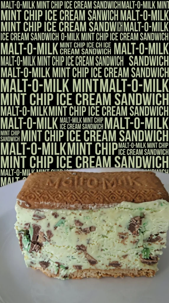 Mint Aero Ice Cream Sandwich with mint chocolate flavor and creamy texture