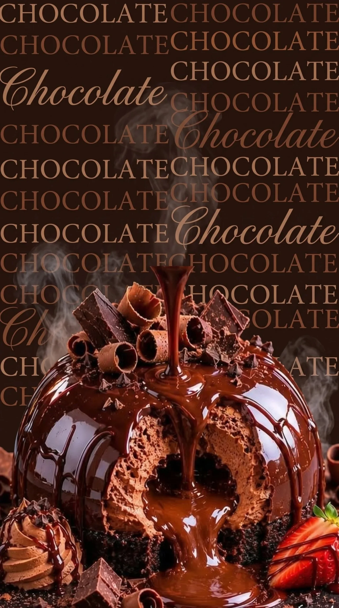 Delicious molten chocolate dome cake with a rich, gooey center