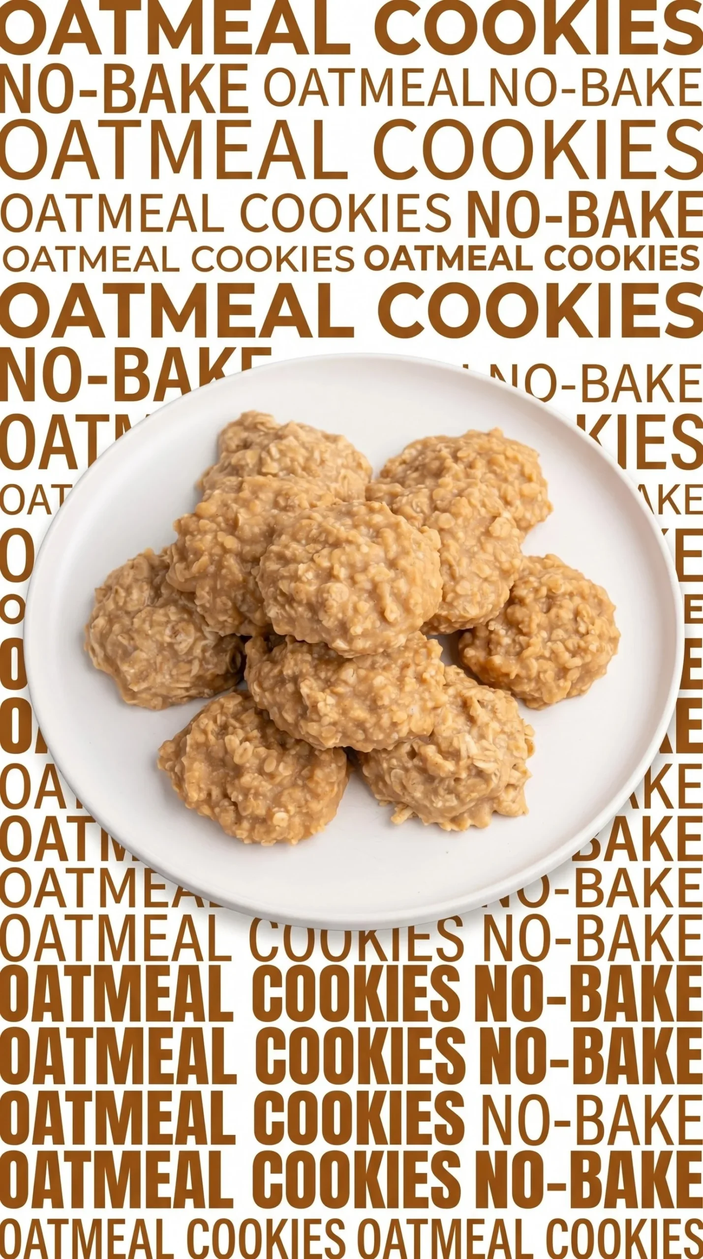 Delicious no bake peanut butter cookies stacked on a plate