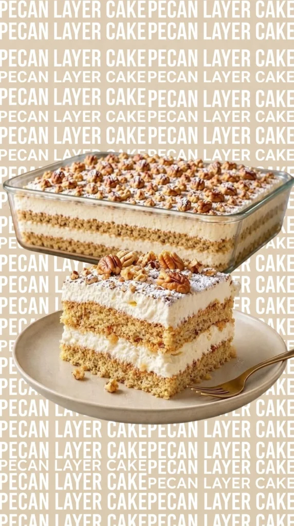 Slice of Nut Cream Cake topped with nuts and creamy frosting.