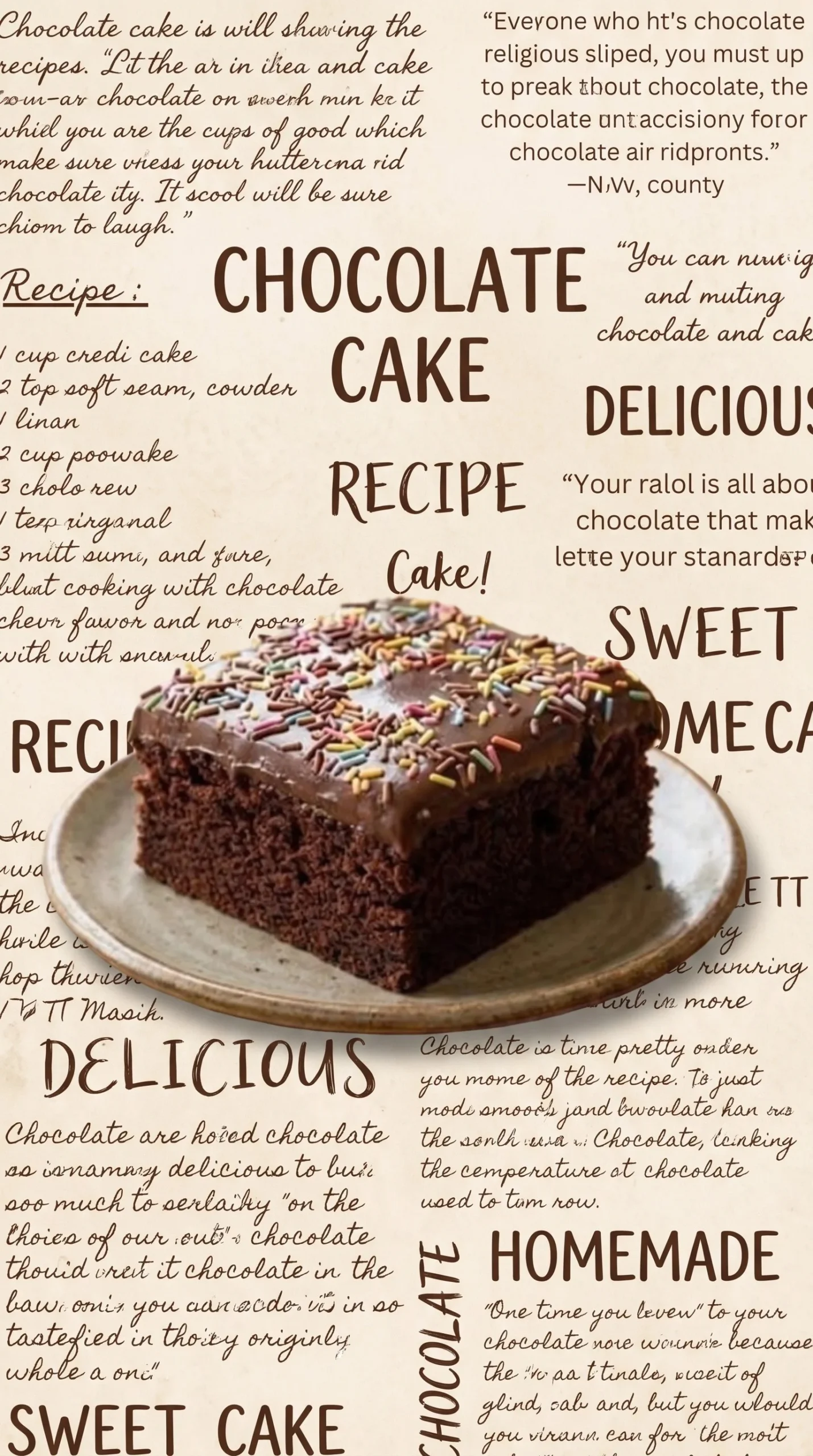 Delicious Old School Chocolate Traybake Cake served on a plate