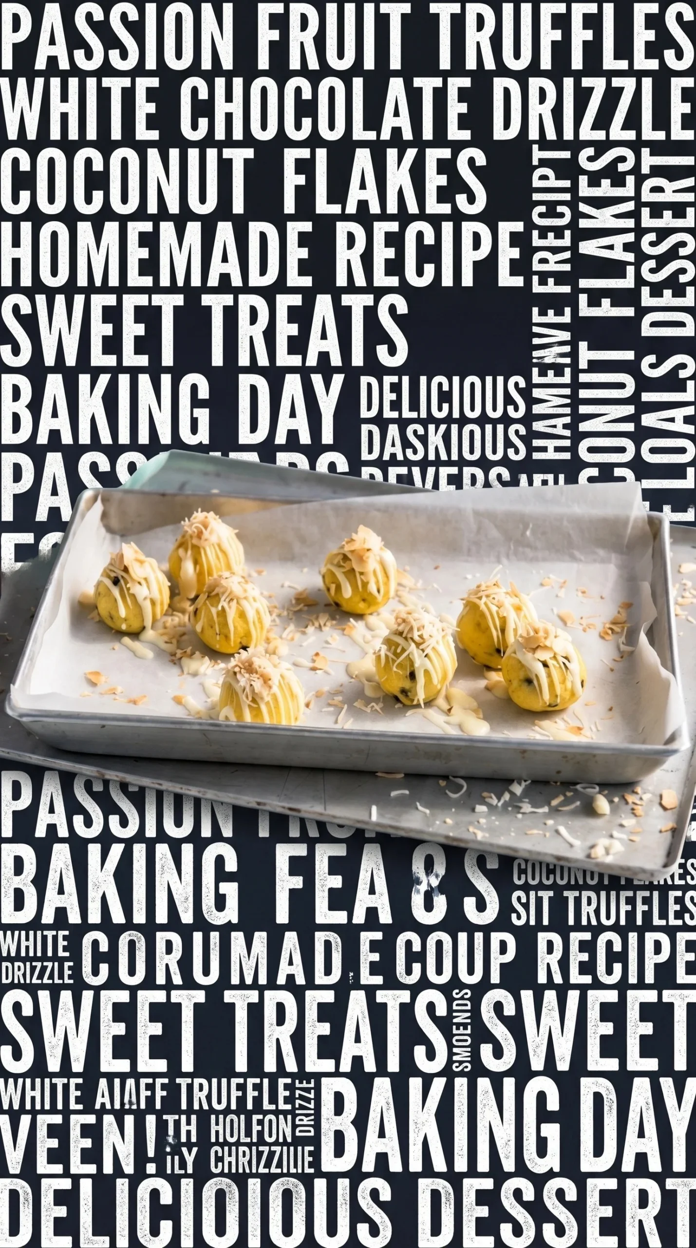Delicious Passionfruit White Chocolate Truffles on a decorative plate