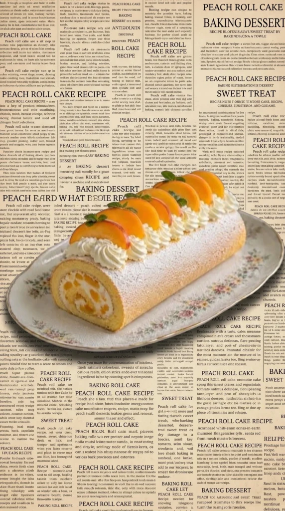 Delicious Peach Cream Roll dessert with fresh peaches and creamy filling