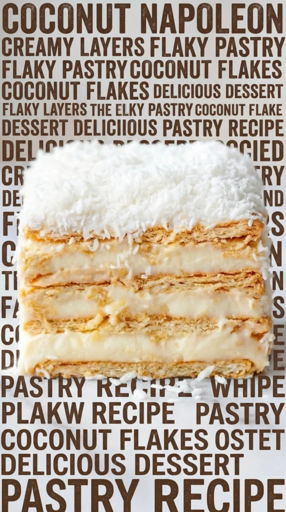 Raffaello Coconut Layers Cake with coconut frosting and layers