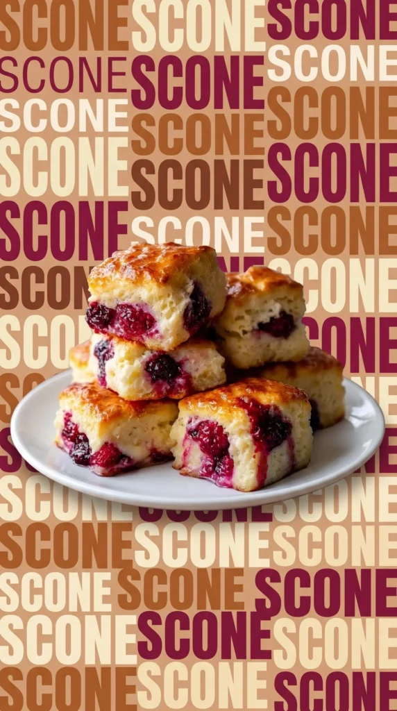 Delicious Raspberry Cream Cheese Biscuits on a rustic wooden table