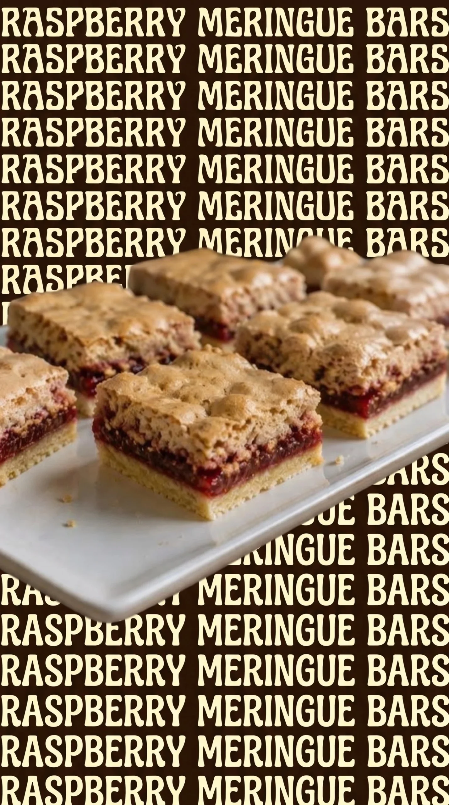 Raspberry Walnut Meringue Bars with fresh raspberries and walnuts on a white plate