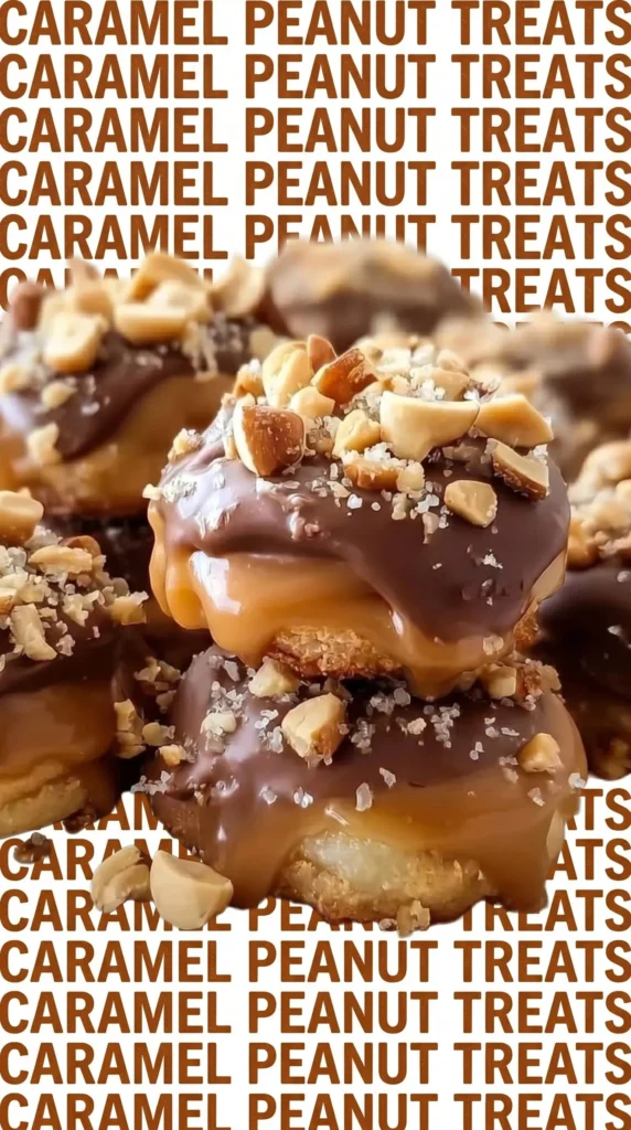 Ritz Cracker Caramel Peanut Clusters topped with caramel and peanuts