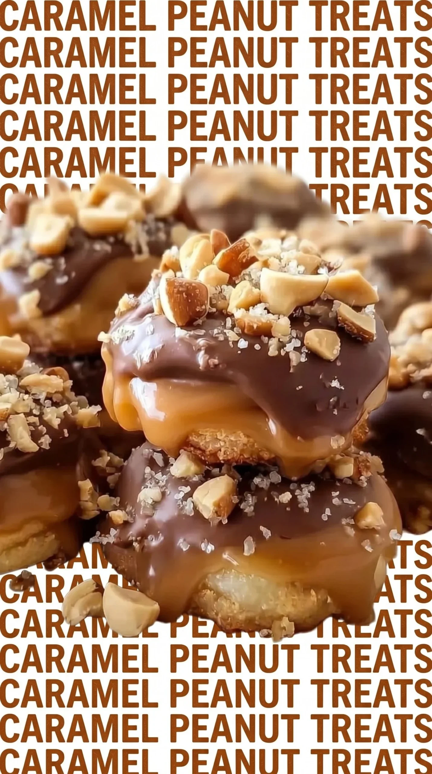Ritz Cracker Caramel Peanut Clusters topped with caramel and peanuts