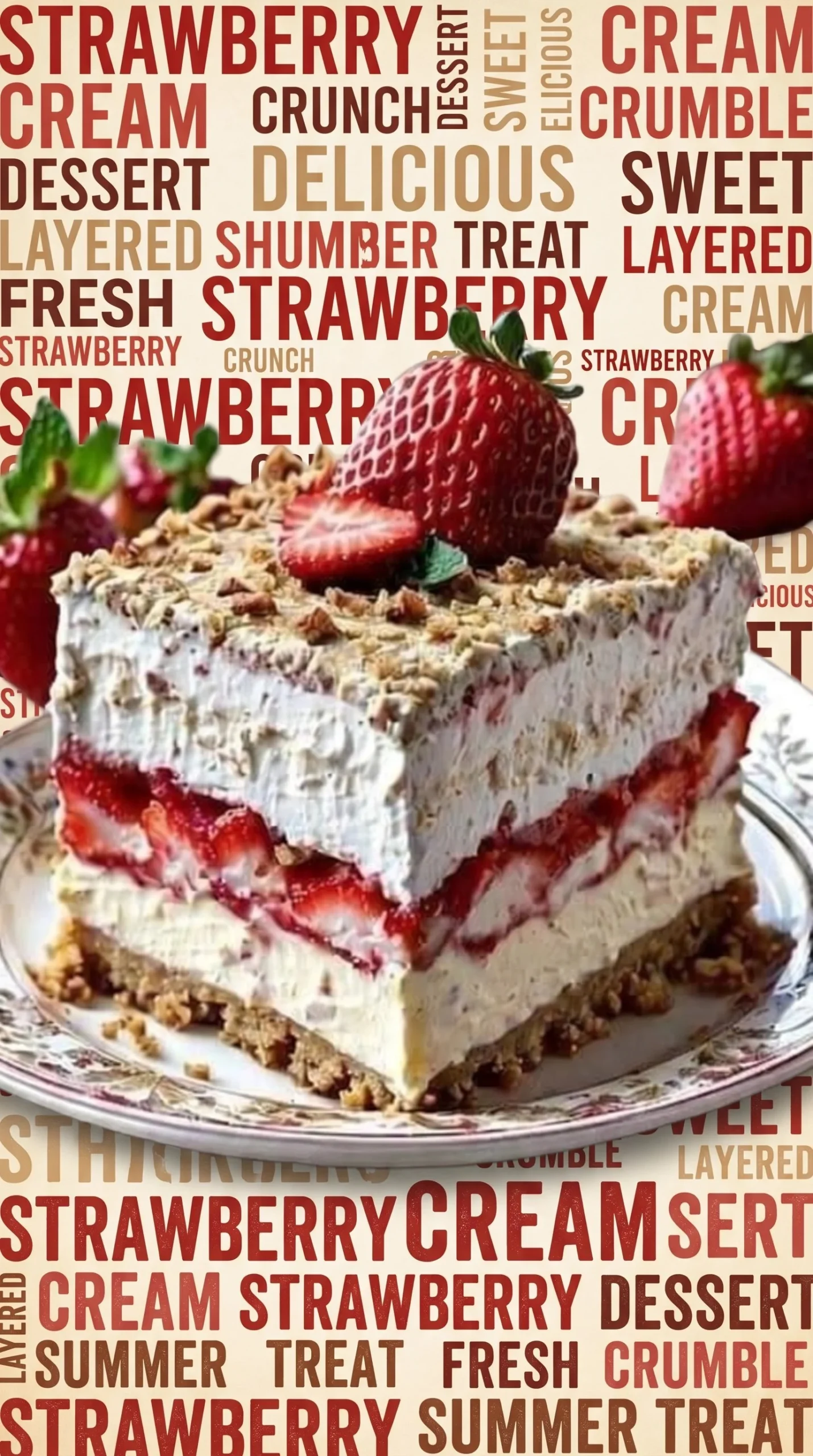 Delicious strawberry cheesecake topped with fresh strawberries and whipped cream
