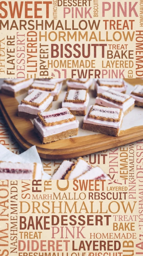 Delicious Strawberry Marshmallow Slice dessert on a plate