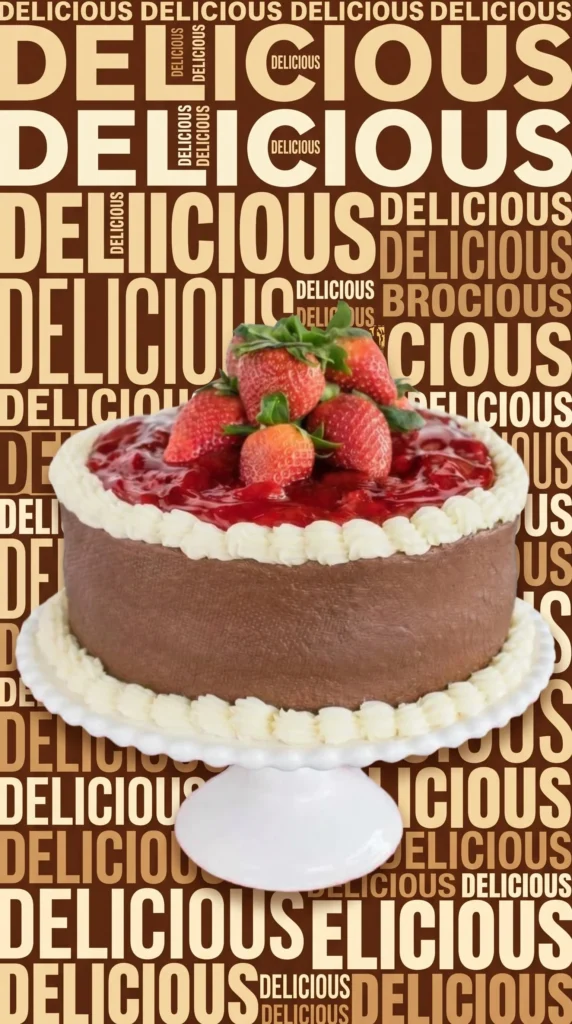 Delicious Strawberry Mousse Cake topped with fresh strawberries and whipped cream
