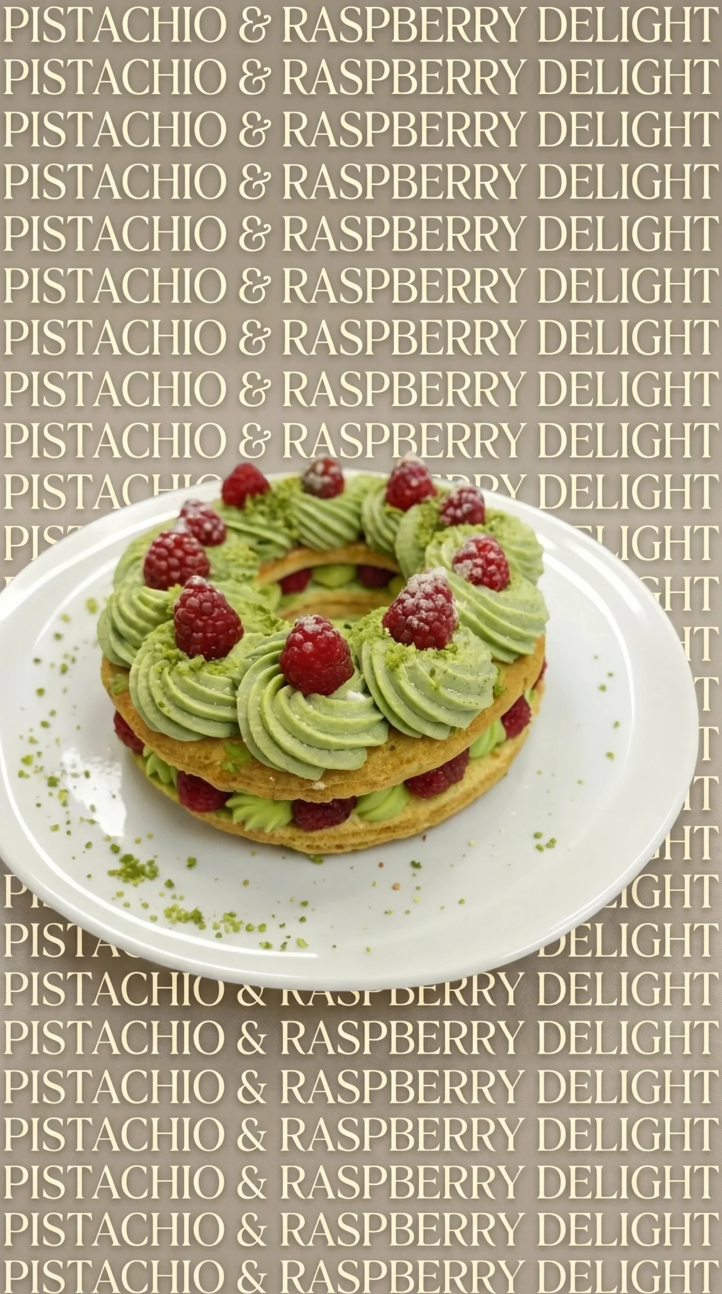 Delicious Strawberry Paris-Brest pastry with fresh strawberries and cream