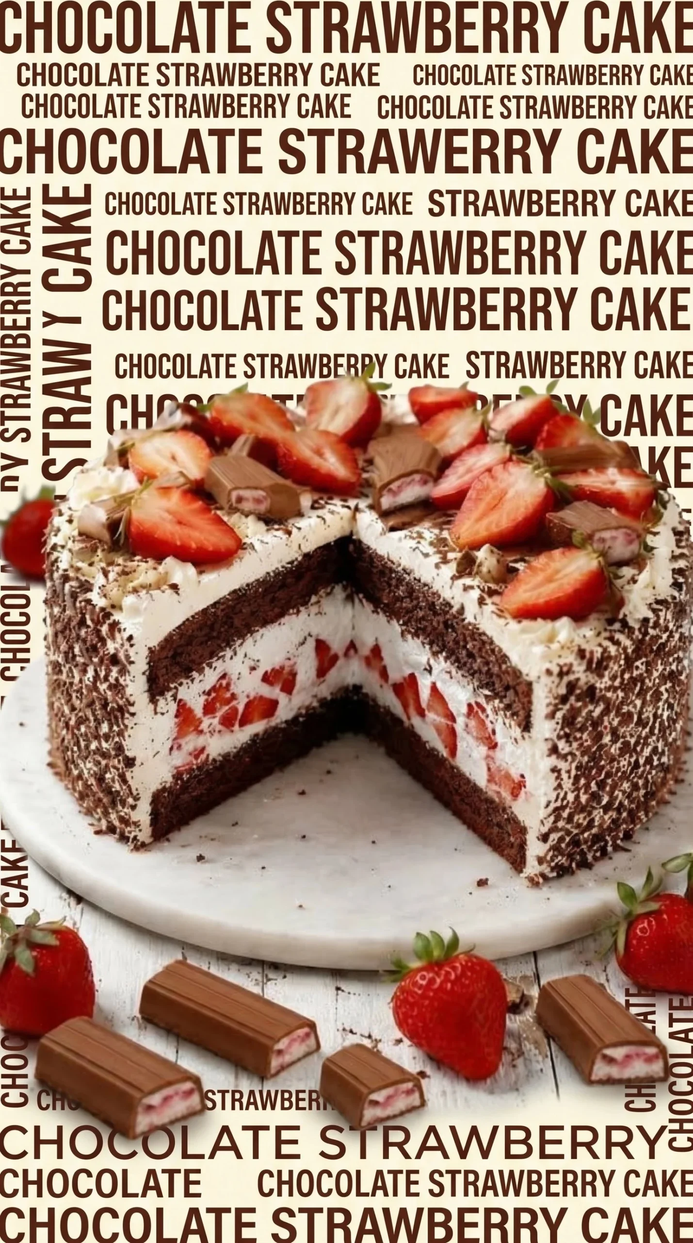 Delicious Yogurette Strawberry Cake topped with fresh strawberries and yogurt