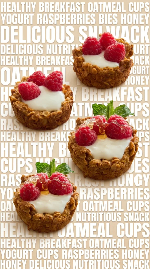 Yogurt Filled Granola Cups with fresh fruit and granola topping