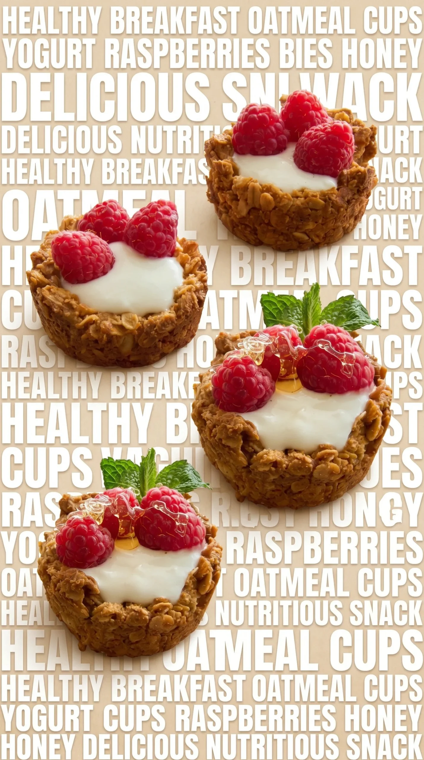 Yogurt Filled Granola Cups with fresh fruit and granola topping