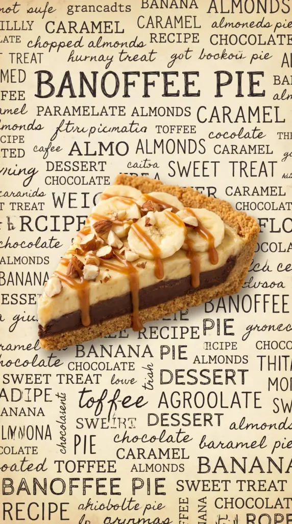 Almond Crust Banana Caramel Cheesecake topped with banana slices and caramel drizzle